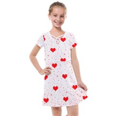 Hearts Romantic Love Valentines Kids  Cross Web Dress by Ndabl3x