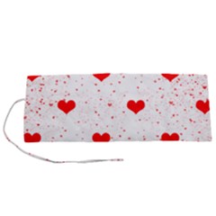 Hearts Romantic Love Valentines Roll Up Canvas Pencil Holder (s) by Ndabl3x