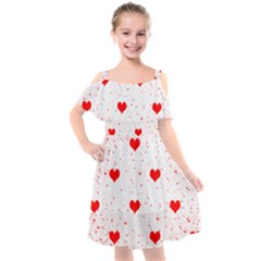 Hearts Romantic Love Valentines Kids  Cut Out Shoulders Chiffon Dress by Ndabl3x