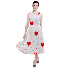 Hearts Romantic Love Valentines Round Neck Boho Dress by Ndabl3x