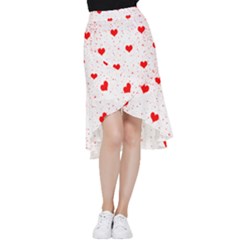 Hearts Romantic Love Valentines Frill Hi Low Chiffon Skirt by Ndabl3x