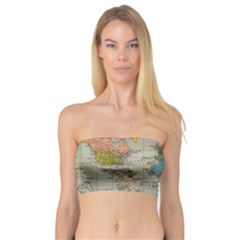 Vintage World Map Bandeau Top by Ndabl3x