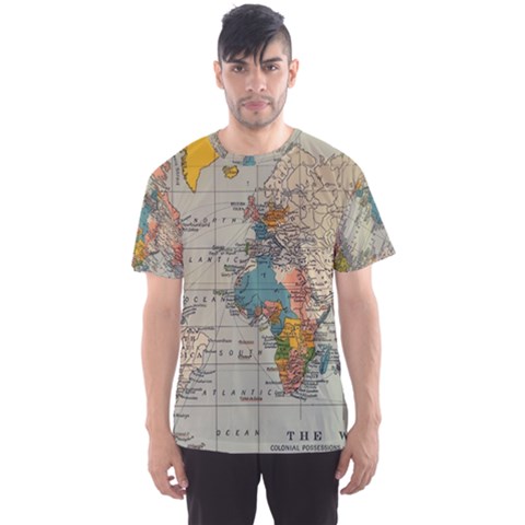 Vintage World Map Men s Sport Mesh T-shirt by Ndabl3x