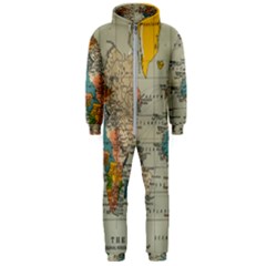 Vintage World Map Hooded Jumpsuit (men) by Ndabl3x