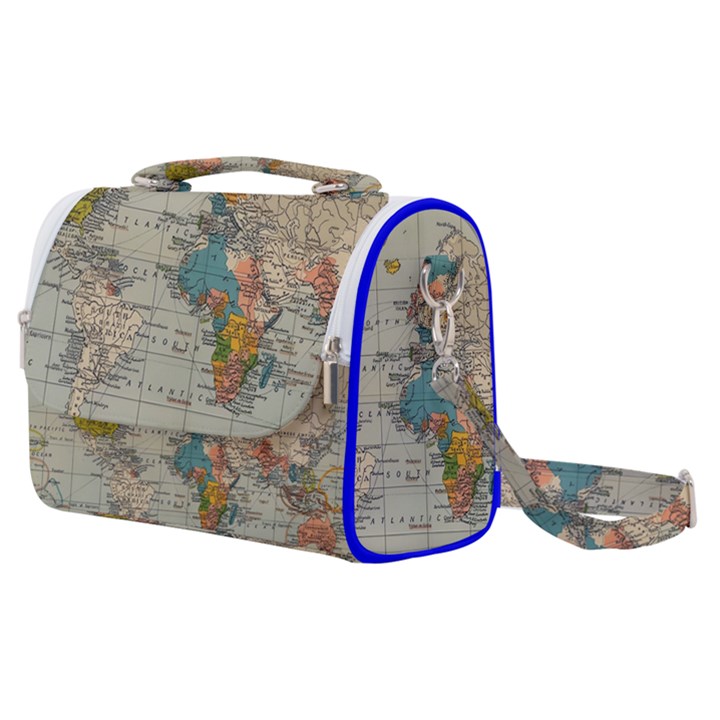 Vintage World Map Satchel Shoulder Bag