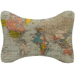 Vintage World Map Seat Head Rest Cushion by Ndabl3x