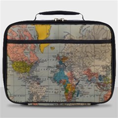 Vintage World Map Full Print Lunch Bag by Ndabl3x