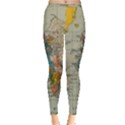 Vintage World Map Inside Out Leggings View1