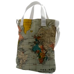 Vintage World Map Canvas Messenger Bag by Ndabl3x