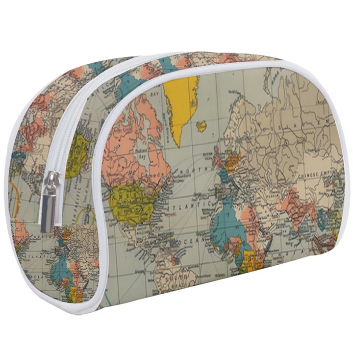 Vintage World Map Make Up Case (Large)