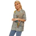 Vintage World Map Oversized Basic T-Shirt View2