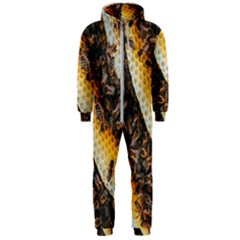 Yellow And Black Bees On Brown And Black Hooded Jumpsuit (men) by Ndabl3x