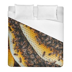 Yellow And Black Bees On Brown And Black Duvet Cover (full/ Double Size) by Ndabl3x