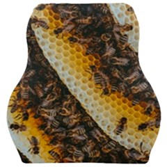 Yellow And Black Bees On Brown And Black Car Seat Velour Cushion  by Ndabl3x