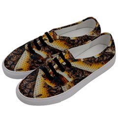 Yellow And Black Bees On Brown And Black Men s Classic Low Top Sneakers by Ndabl3x