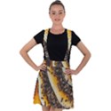 Yellow And Black Bees On Brown And Black Velvet Suspender Skater Skirt View1