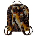 Yellow And Black Bees On Brown And Black Flap Pocket Backpack (Large) View3