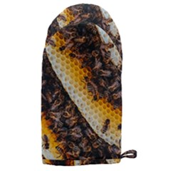 Yellow And Black Bees On Brown And Black Microwave Oven Glove by Ndabl3x