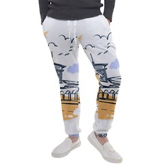 Poster Map Flag Lotus Boat Men s Jogger Sweatpants by Grandong