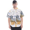 Poster Map Flag Lotus Boat Men s Short Sleeve Shirt View1