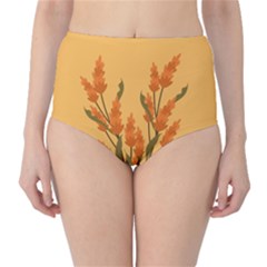 Yellow Flowers Flowers Watercolor Classic High-waist Bikini Bottoms by Grandong