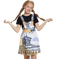 Poster Map Flag Lotus Boat Kids  Apron Dress by Grandong