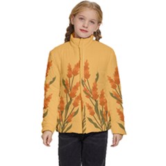 Yellow Flowers Flowers Watercolor Kids  Puffer Bubble Jacket Coat by Grandong