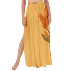 Yellow Flowers Flowers Watercolor Maxi Chiffon Tie-up Sarong by Grandong