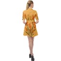 Yellow Flowers Flowers Watercolor Belted Shirt Dress View2