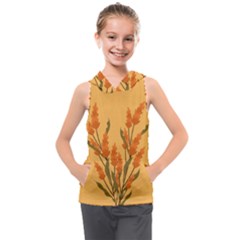 Yellow Flowers Flowers Watercolor Kids  Sleeveless Hoodie