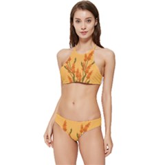 Yellow Flowers Flowers Watercolor Banded Triangle Bikini Set by Grandong