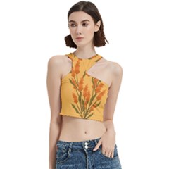 Yellow Flowers Flowers Watercolor Cut Out Top by Grandong