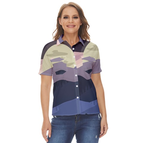 Summer Season Nature Women s Short Sleeve Double Pocket Shirt by Grandong