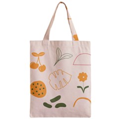 Cherries Flower Leaves Floral Zipper Classic Tote Bag by Grandong