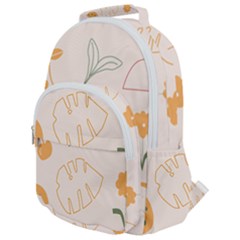 Cherries Flower Leaves Floral Rounded Multi Pocket Backpack by Grandong