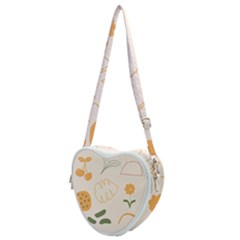 Cherries Flower Leaves Floral Heart Shoulder Bag by Grandong