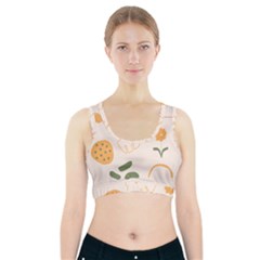 Cherries Flower Leaves Floral Sports Bra With Pocket by Grandong