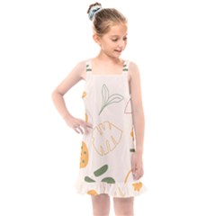 Cherries Flower Leaves Floral Kids  Overall Dress by Grandong