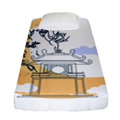 Poster Map Flag Lotus Boat Ha Noi Vietnam Fitted Sheet (single Size) by Grandong