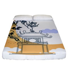 Poster Map Flag Lotus Boat Ha Noi Vietnam Fitted Sheet (king Size) by Grandong