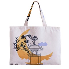 Poster Map Flag Lotus Boat Ha Noi Vietnam Zipper Mini Tote Bag by Grandong