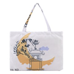 Poster Map Flag Lotus Boat Ha Noi Vietnam Medium Tote Bag by Grandong