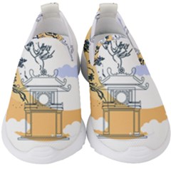 Poster Map Flag Lotus Boat Ha Noi Vietnam Kids  Slip On Sneakers by Grandong