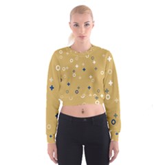 Cross Circles White Circles Cropped Sweatshirt by Grandong