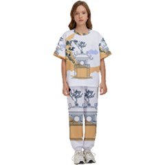 Poster Map Flag Lotus Boat Ha Noi Vietnam Kids  T-shirt And Pants Sports Set by Grandong