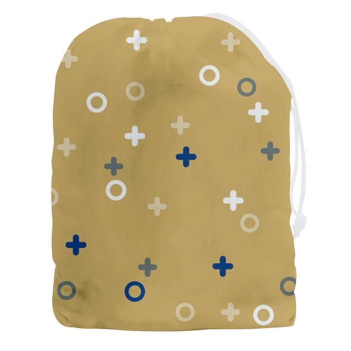 Cross Circles White Circles Drawstring Pouch (3XL)