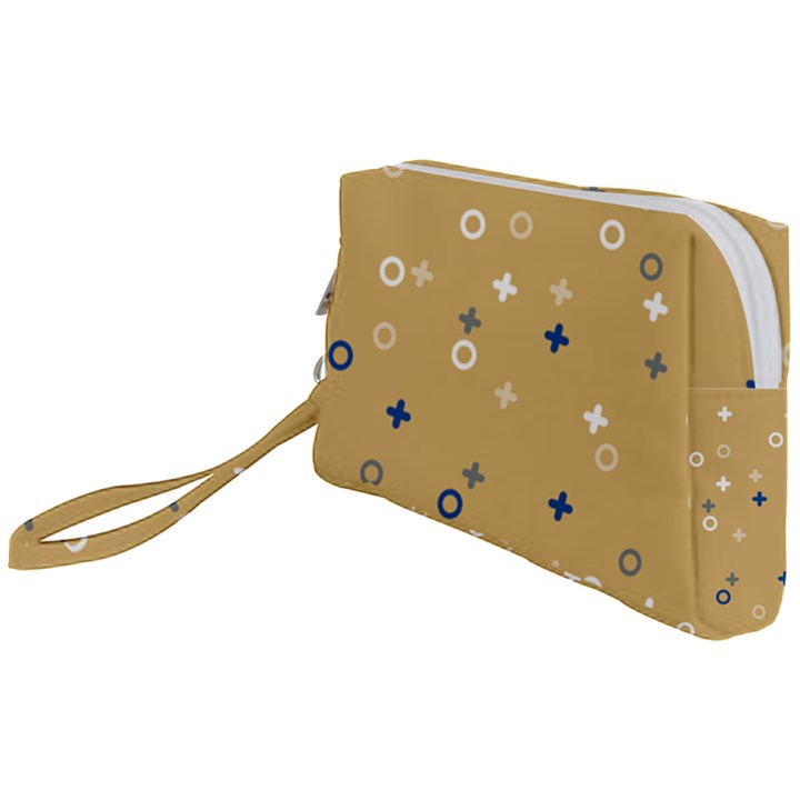 Cross Circles White Circles Wristlet Pouch Bag (Small)