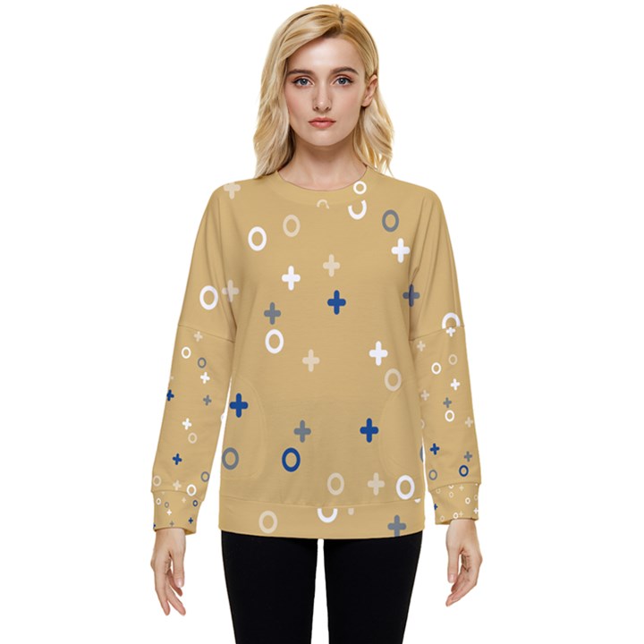 Cross Circles White Circles Hidden Pocket Sweatshirt