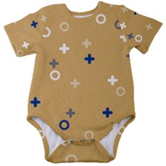 Cross Circles White Circles Baby Short Sleeve Bodysuit by Grandong