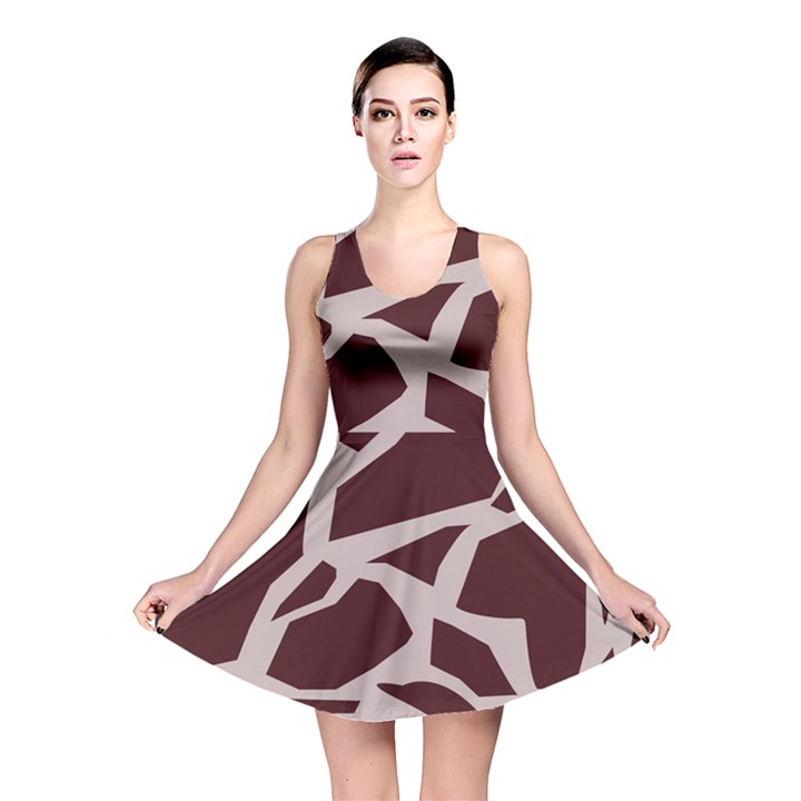 Cracked Pattern Boho Art Design Reversible Skater Dress